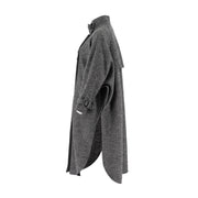 Womens Trench Style Herringbone Wool Coat