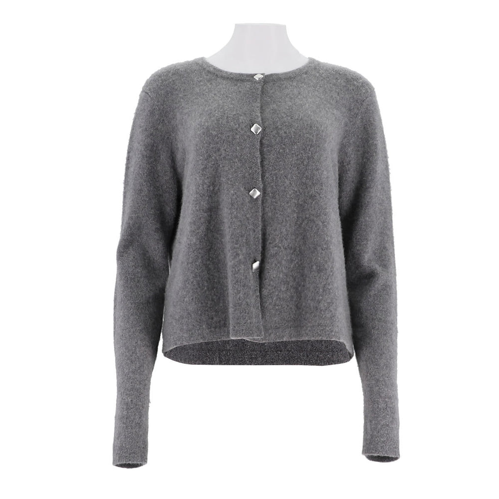 Round Neck Single Breasted Knitted Sweater
