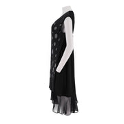 Mixed Media Knit And Silk-Lined Dress