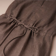 Notch Neck A-Line Linen Dress
