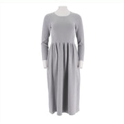 Round Neck Slim Fit Pleated Dress