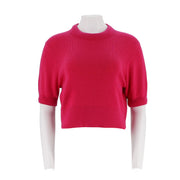 Womens Merino Wool Nylon Blend Short Sleeve Sweater