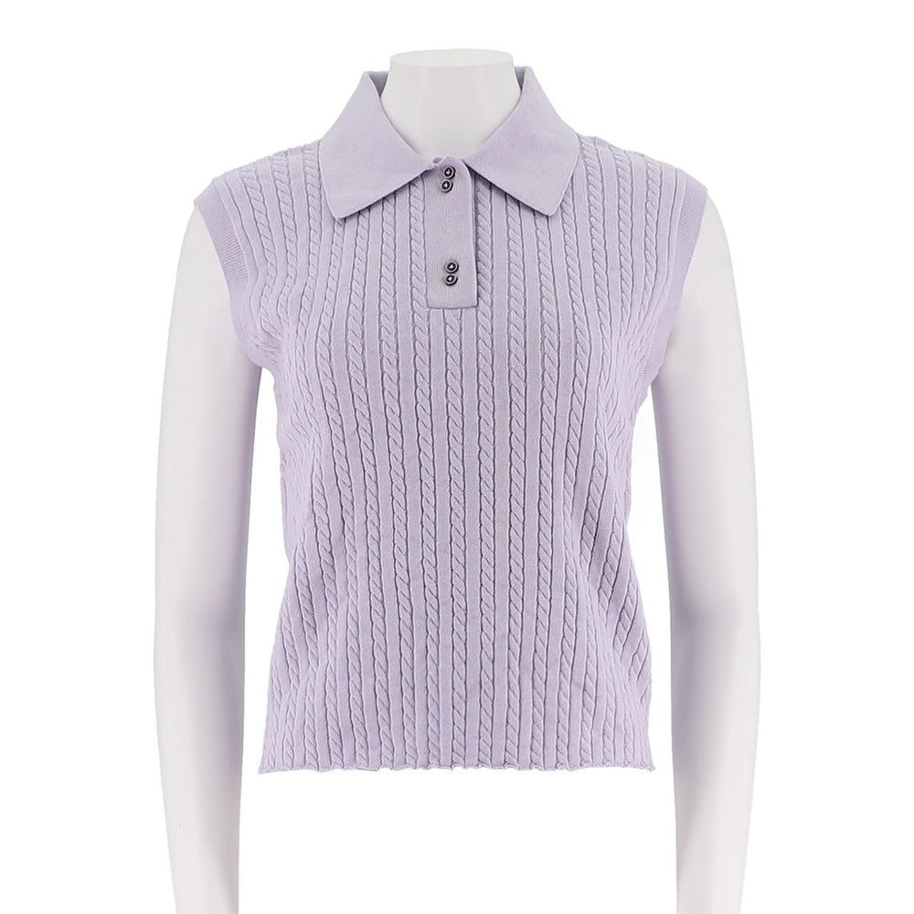 Collared Cable Knit Vest