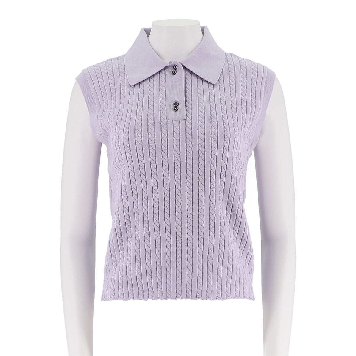 Collared Cable Knit Vest