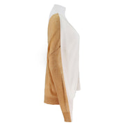 Colorblocked Button Up Merino Wool Cardigan