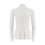 V-Neck Sleeveless Fitted Cardigan