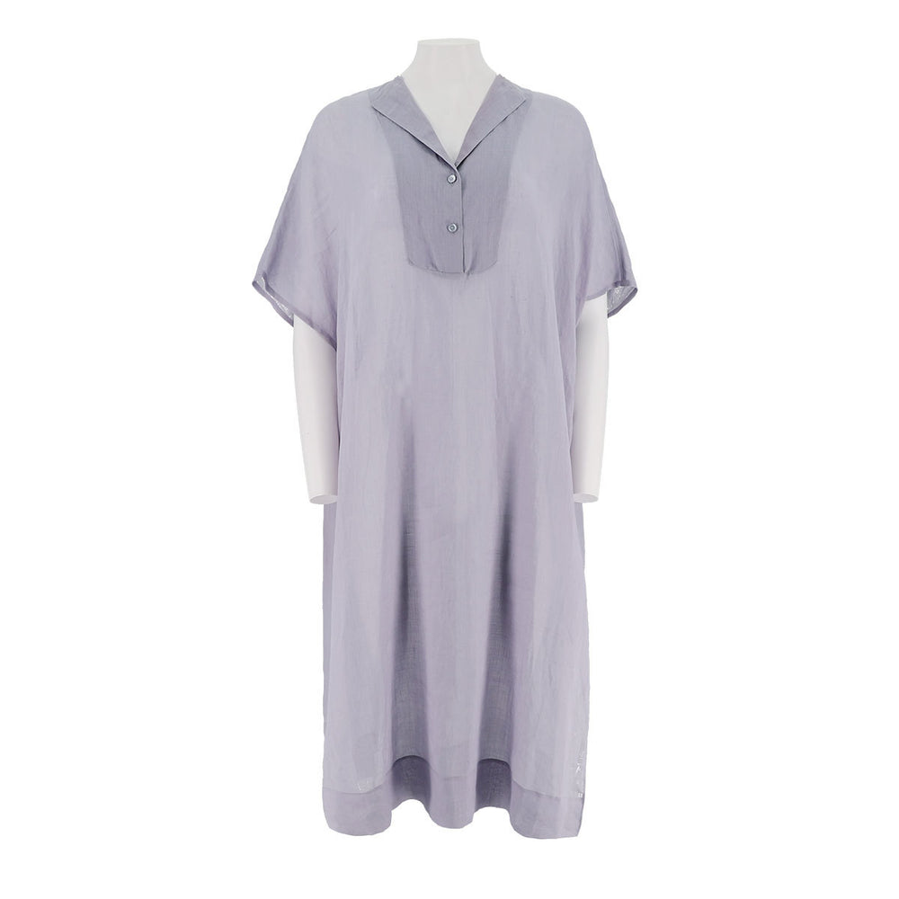 Half Placket Boxy Woven Dress
