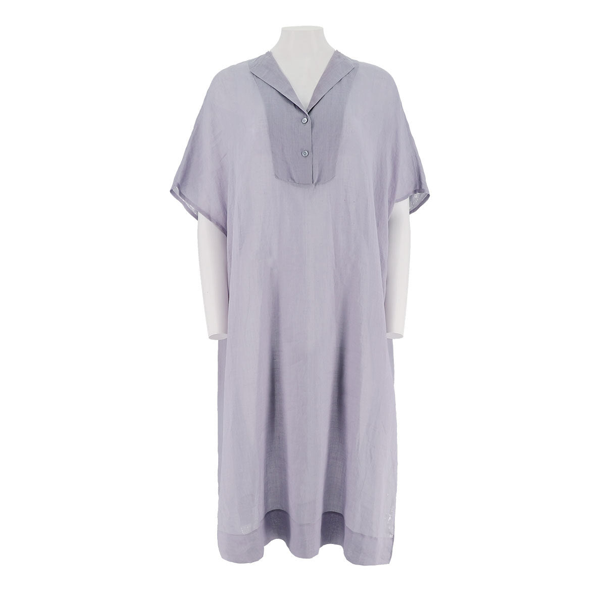 Half Placket Boxy Woven Dress