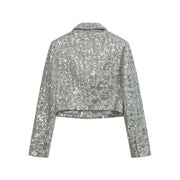 Sequin Wool Tweed Jacket