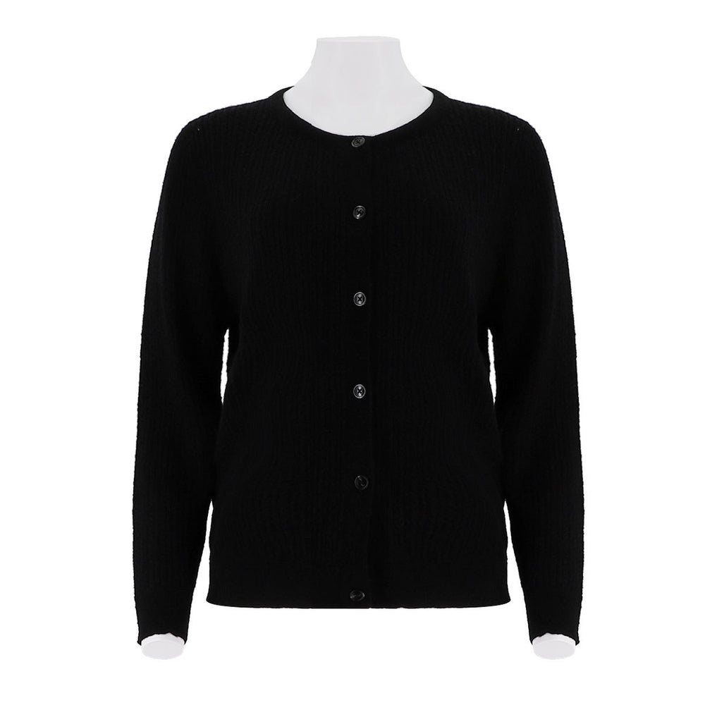 Round Neck Single Breasted Knitted Cardigan