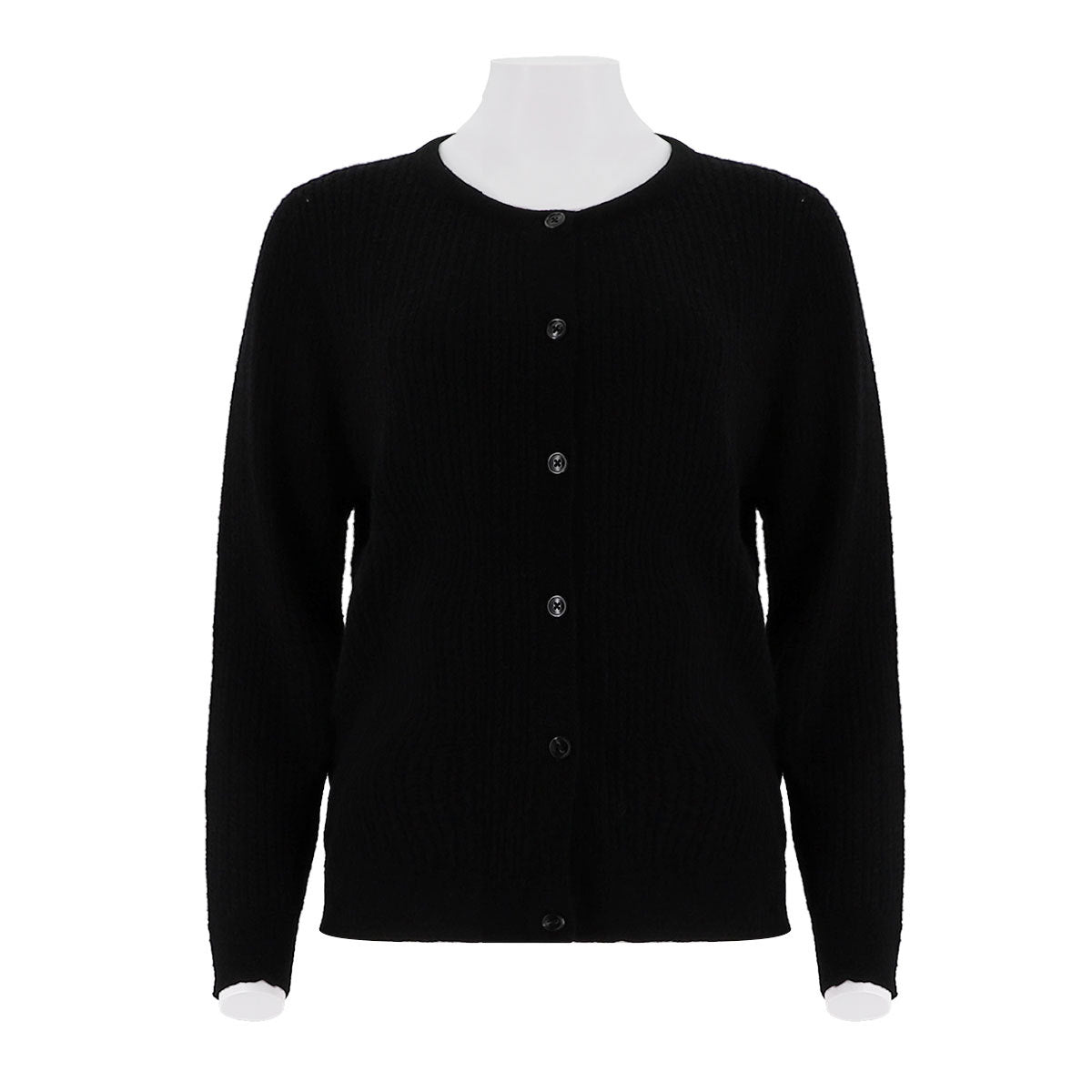 Round Neck Single Breasted Knitted Cardigan