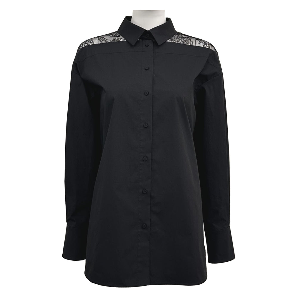 Lace Patchwork Long Sleeved Shirt