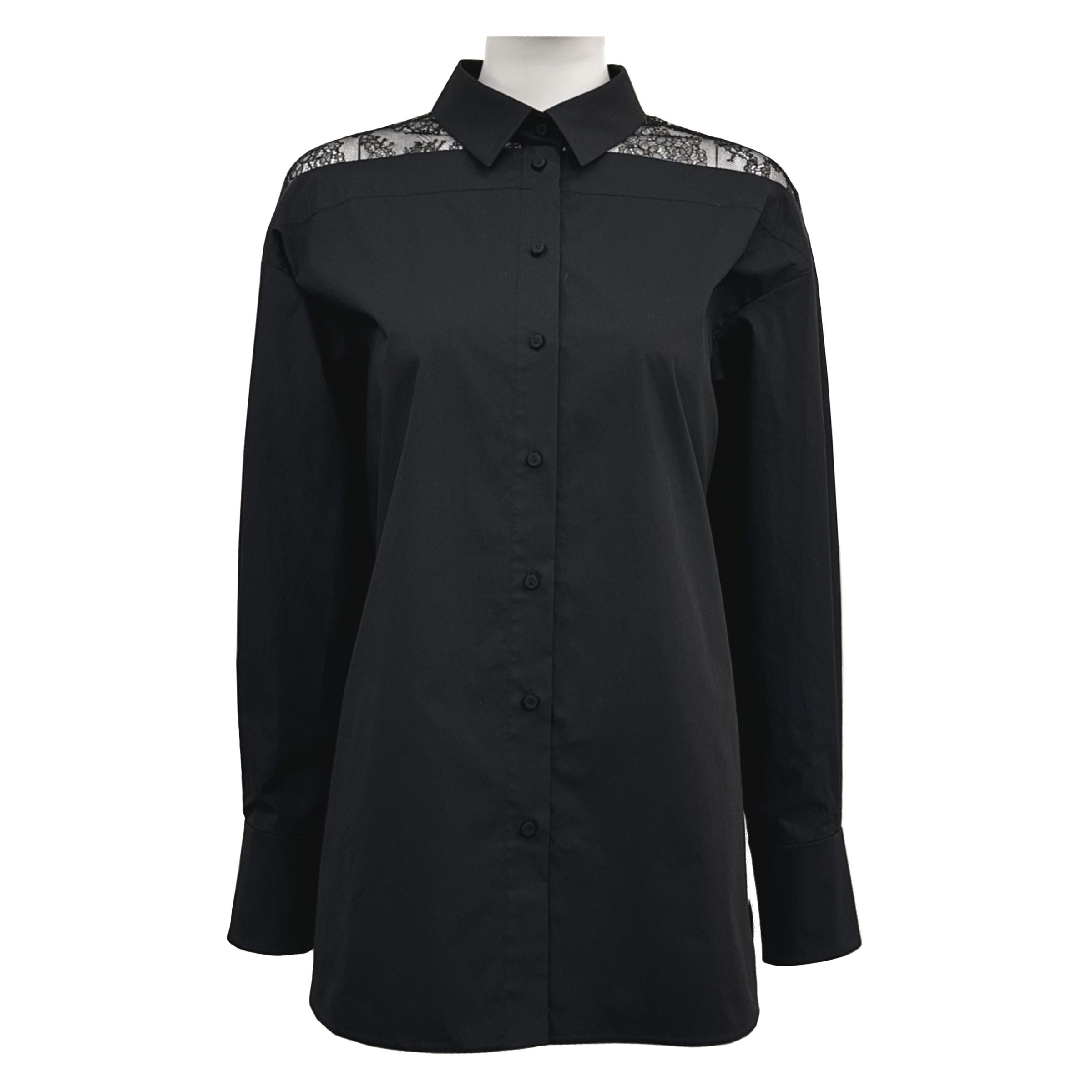 Lace Patchwork Long Sleeved Shirt
