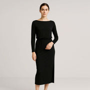 Round Neck Slim Fit Elongated Dress