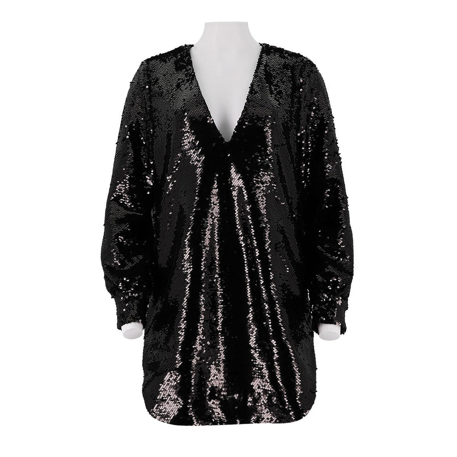 Sequined V-Neck Dress