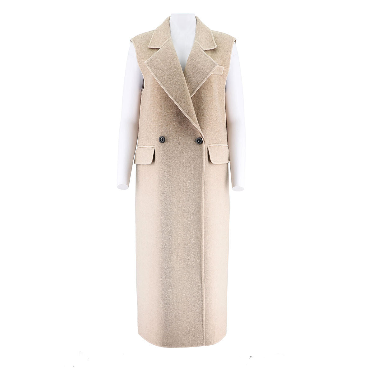 Long Woolen Lapel Vest Jacket