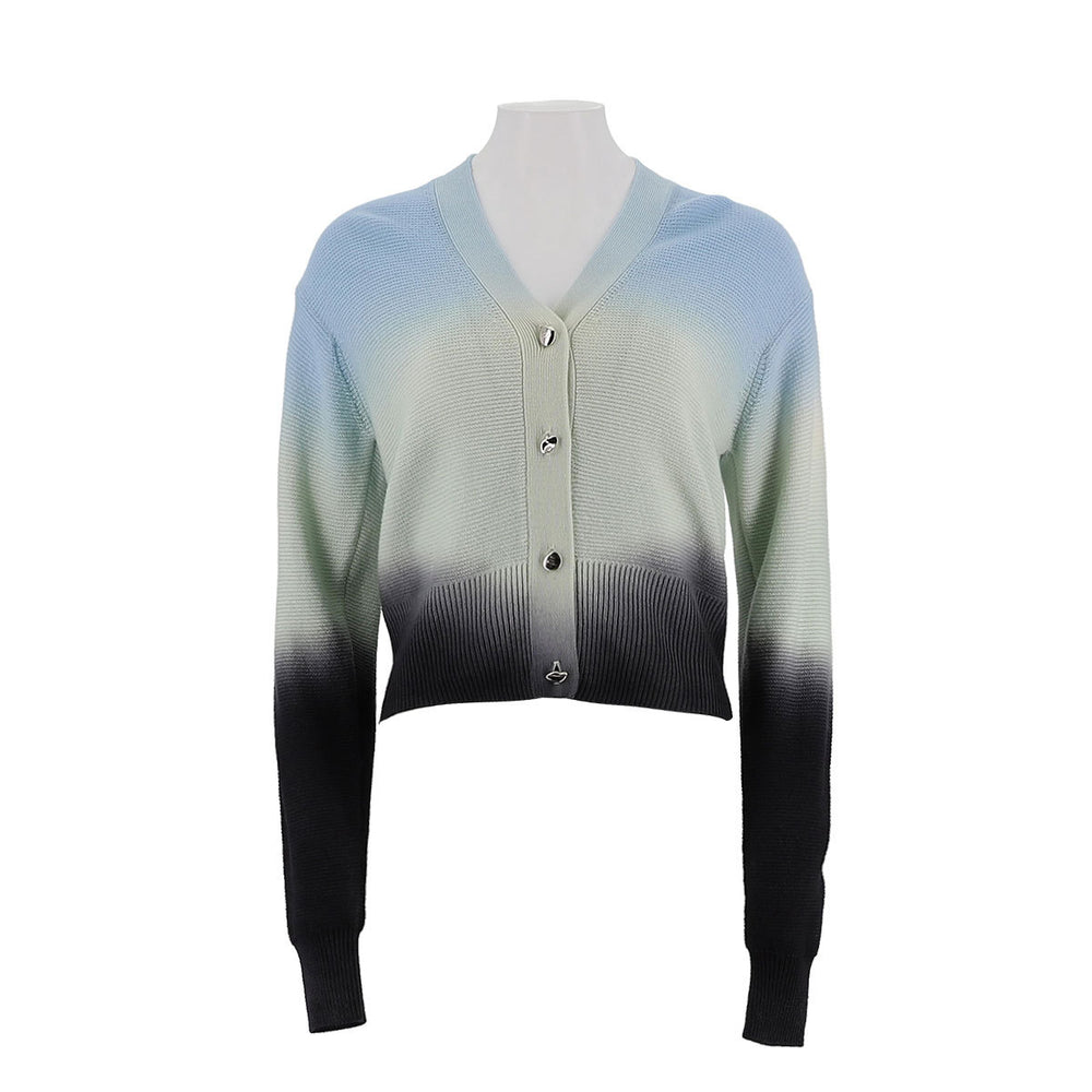 Gradient V-Neck Cardigan Sweater