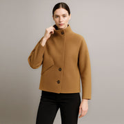 Short Half Height Collar Woolen Jacket
