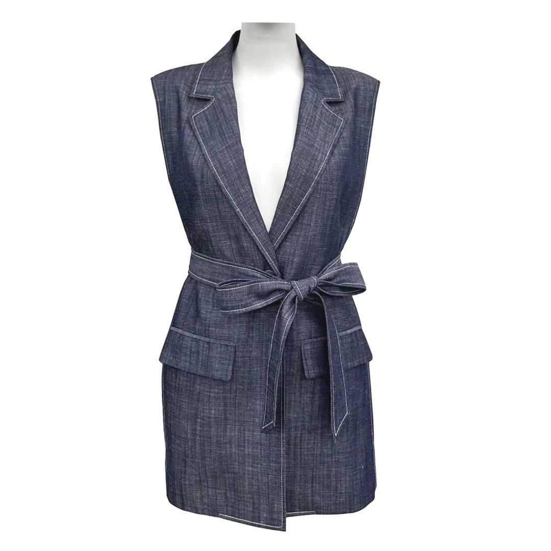 Sleeveless Waistband Vest