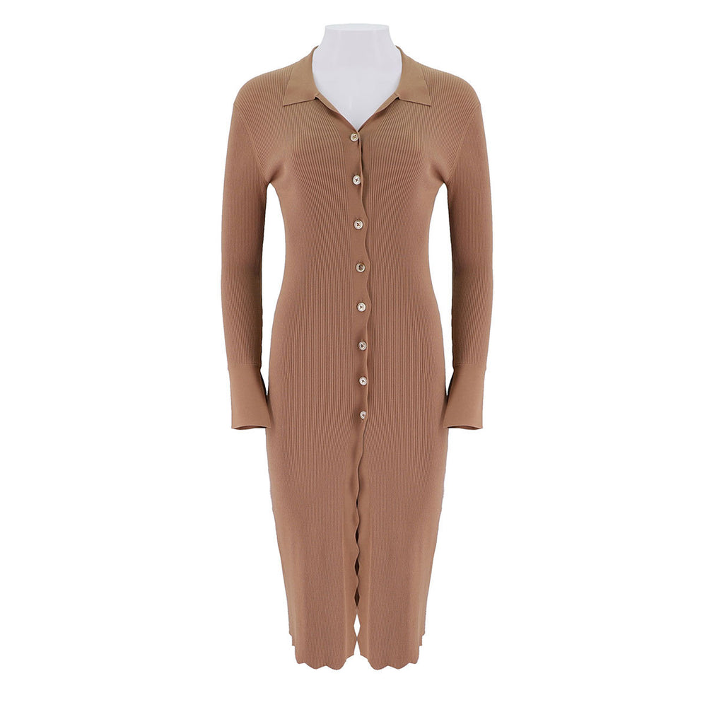 Long Ribbed Cardigan Dress