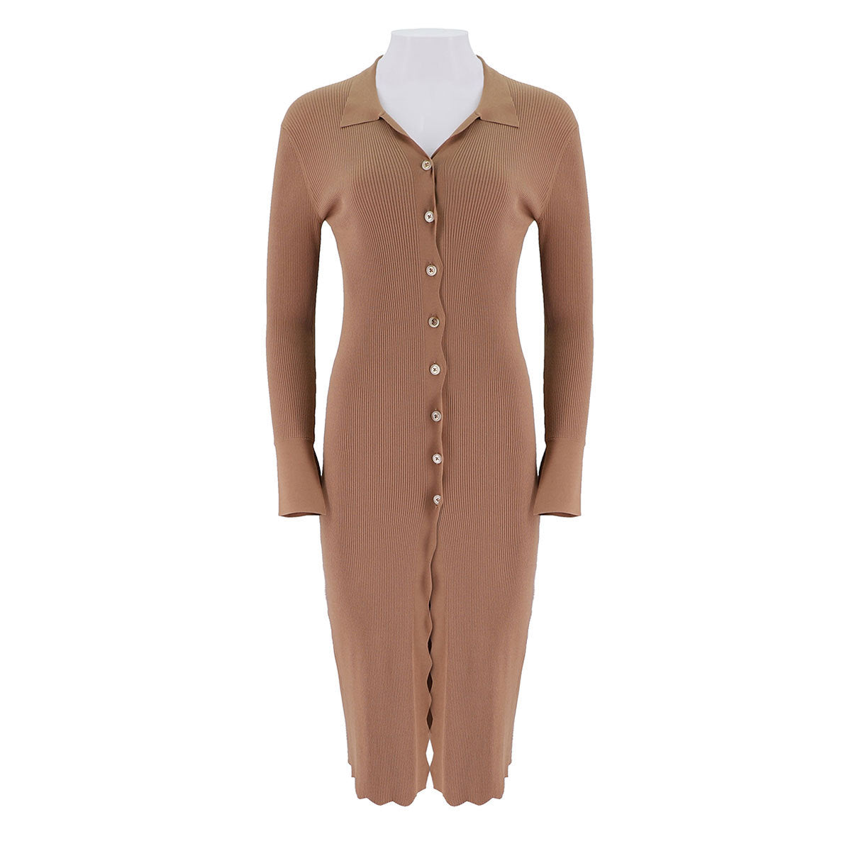 Long Ribbed Cardigan Dress