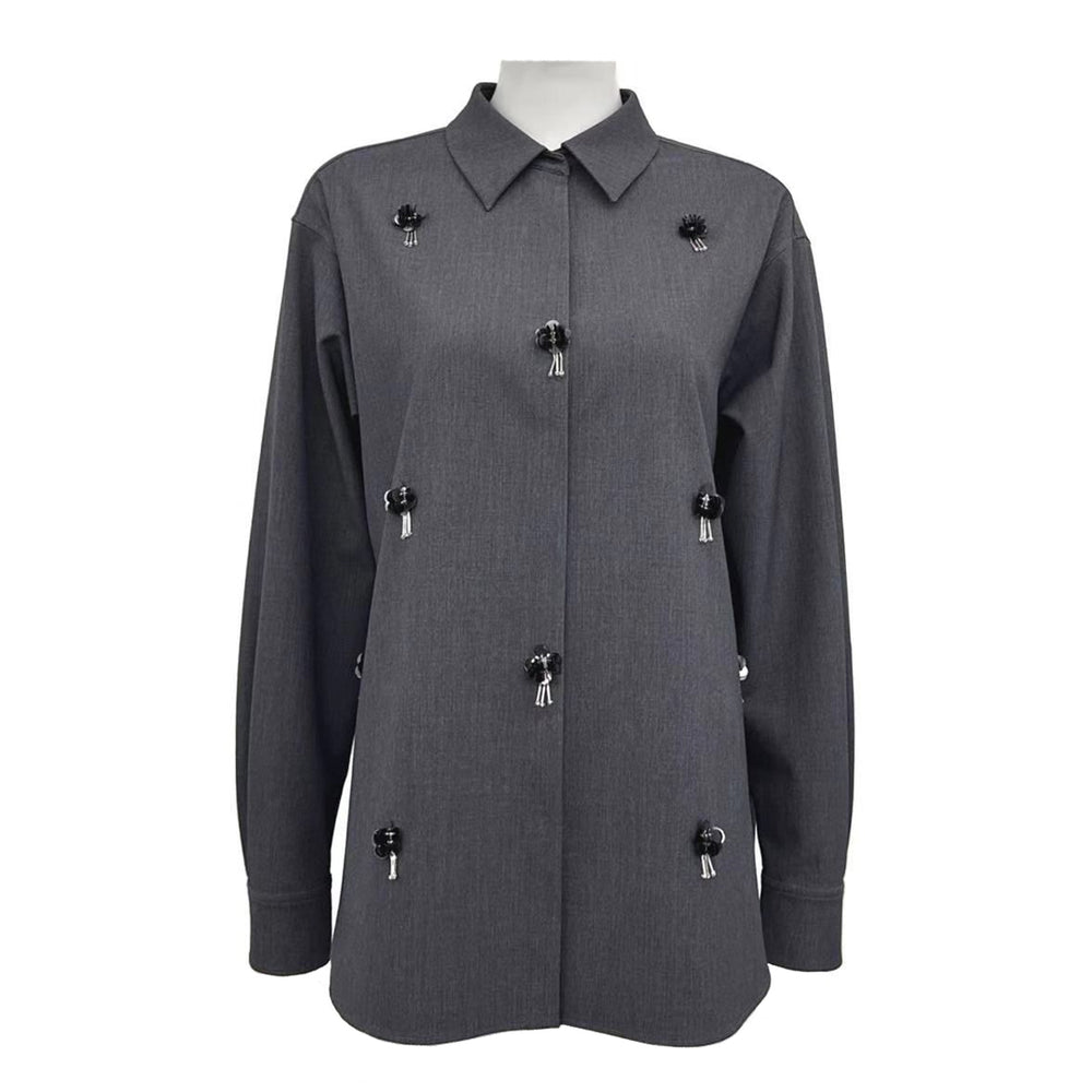 Tassel Flower Decorated Long Shirt