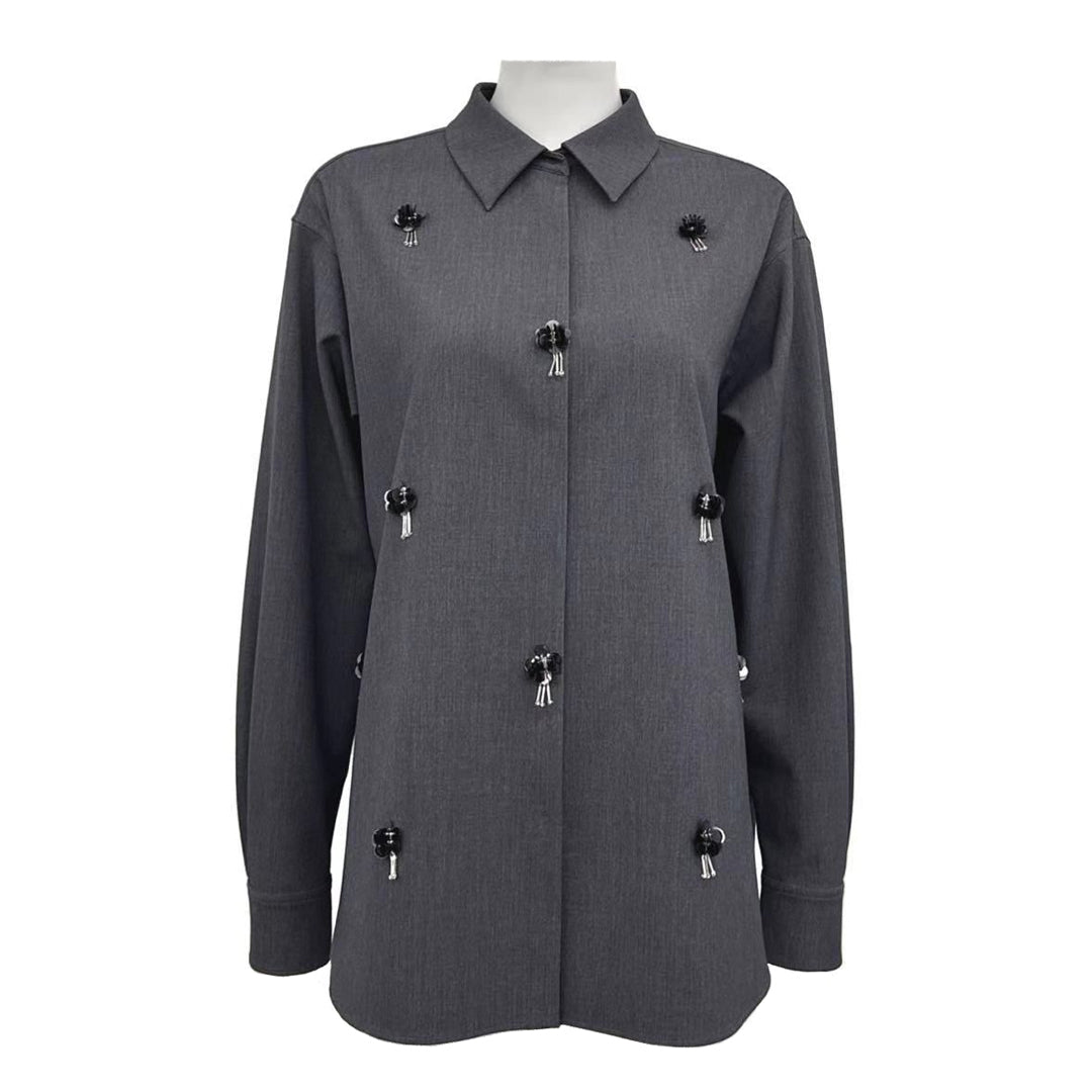 Tassel Flower Decorated Long Shirt