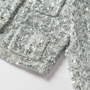 Sequin Wool Tweed Jacket