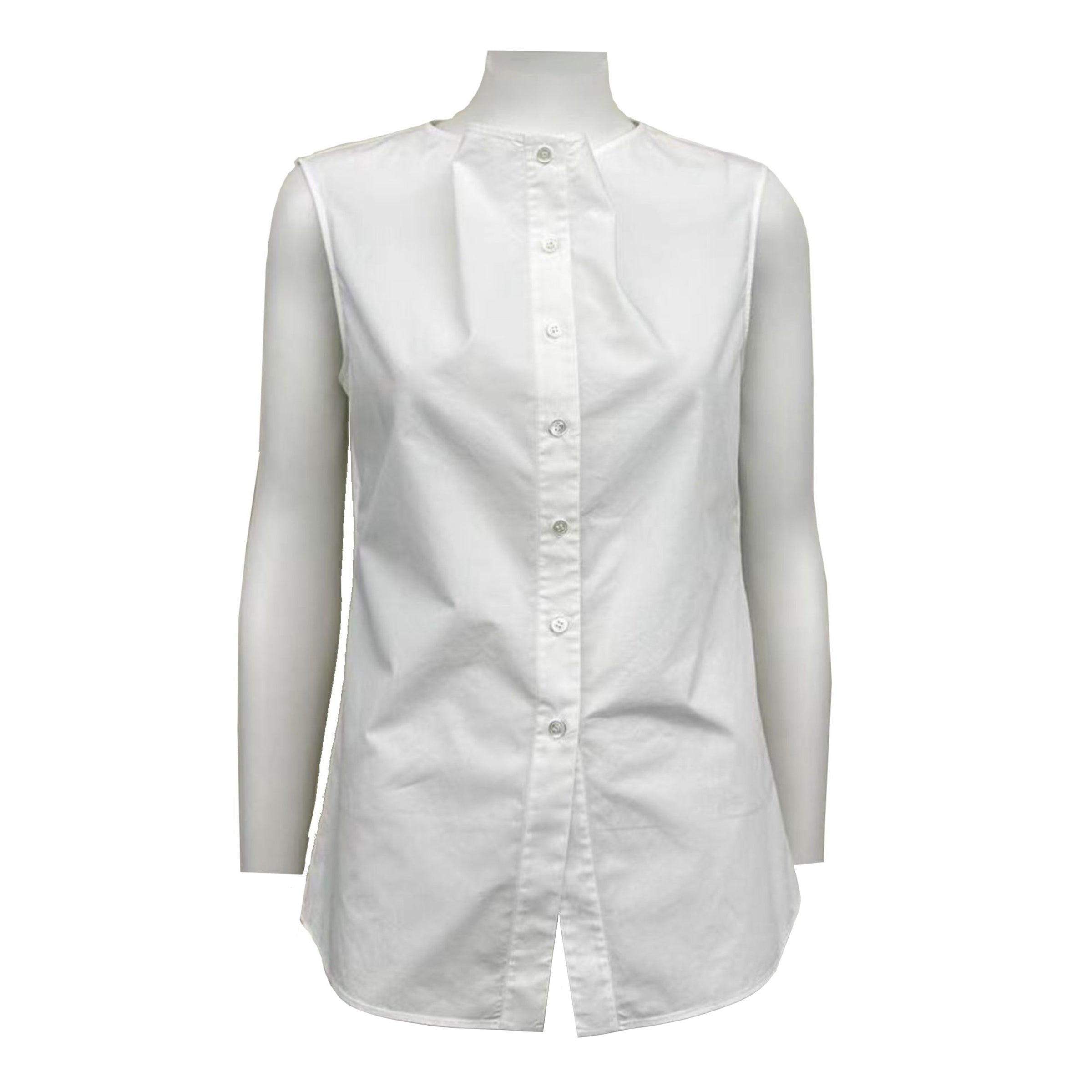 Womens Pima Cotton Draped Sleeveless Blouse
