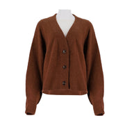 Single Breasted V-Neck Cardigan Sweater