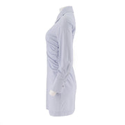 Gathered Poplin Shirt Dress