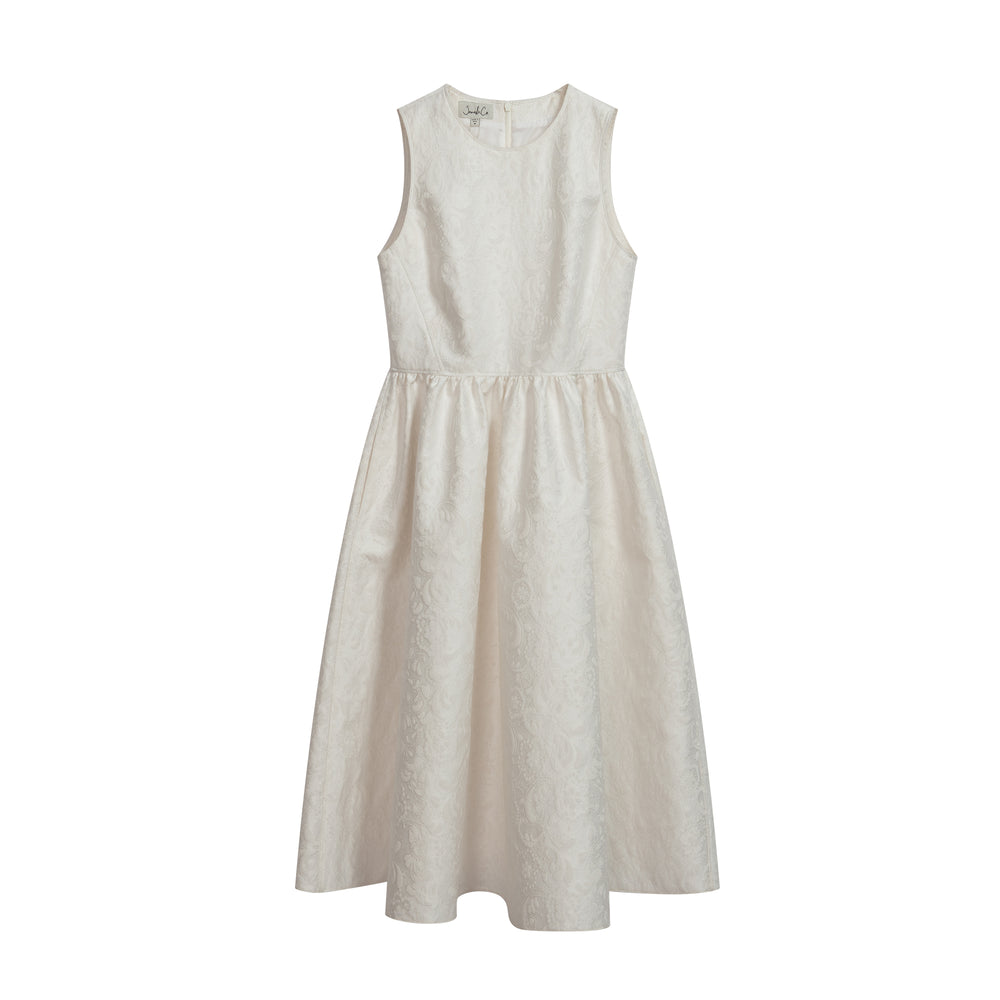 Round Neck Jacquard Sleeveless Dress
