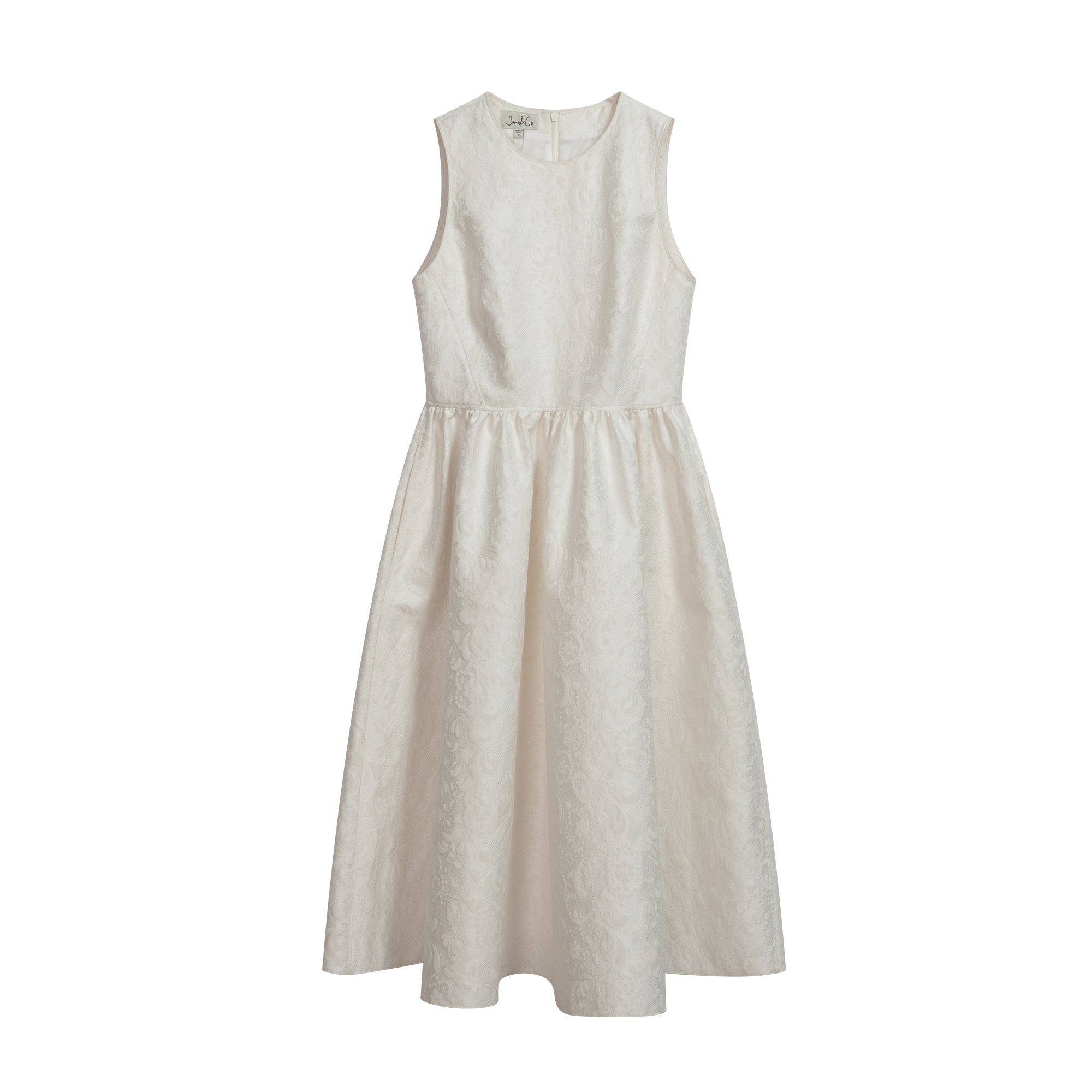 Round Neck Jacquard Sleeveless Dress