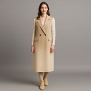 Long Woolen Lapel Vest Jacket