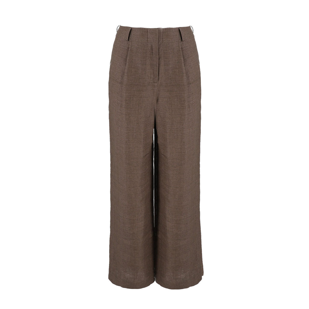Wide-Leg Linen Trousers