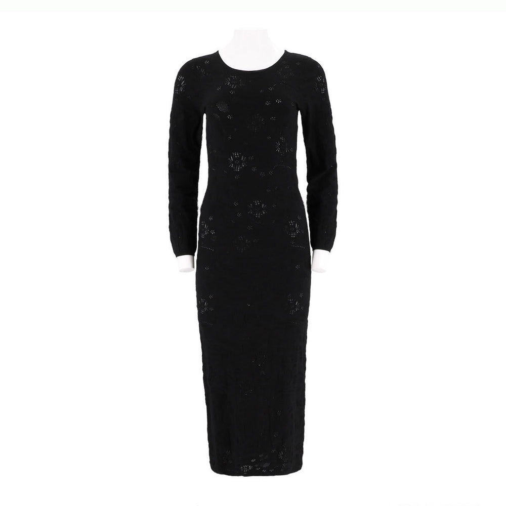 Long Sleeve Dress With Delicate Openwork Design