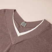V-Neck Drop Shoulder Knit Pullover