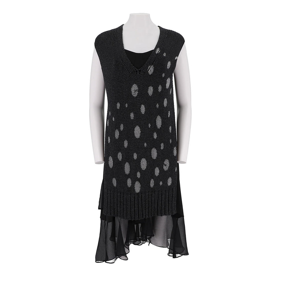 Mixed Media Knit And Silk-Lined Dress