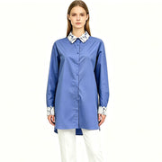 Lace-Spliced Silhouette Shirt