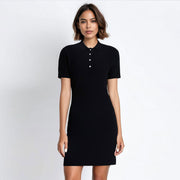Polo Collar Short Sleeves Dress