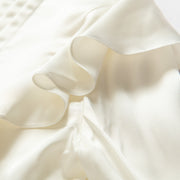 Round Neck Ruffled Long Sleeved Shirt