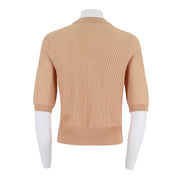 Ribbed Short Sleeve Button Up Cardigan