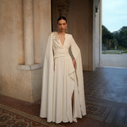 Starlight Beaded Stretch Satin Wedding Dress