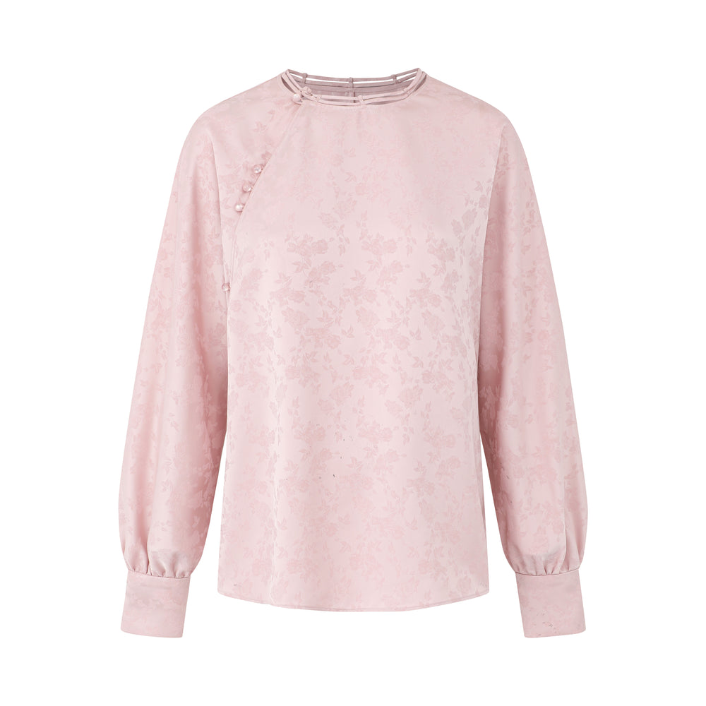 New Chinese Style Standing Collar Long Sleeved Shirt