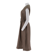 Notch Neck A-Line Linen Dress
