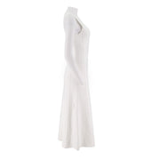 Round Neck Slim Fit Cut Sleeve Dress
