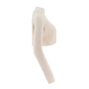 Cropped Merino Wool Pullover Sweater