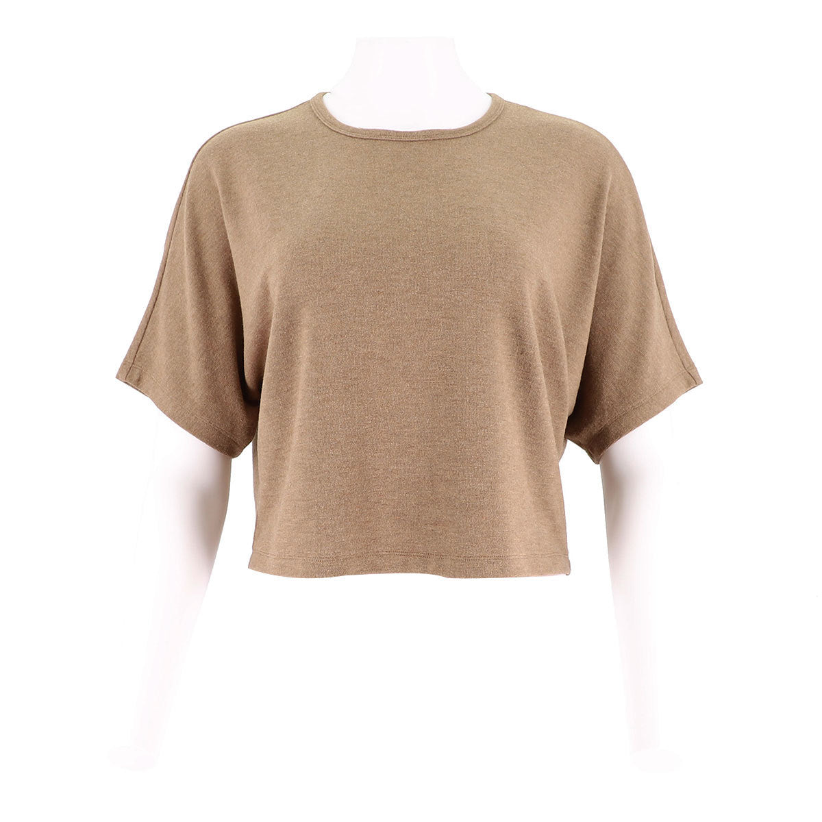 Womens Cozy Short Sleeve Cropped Top