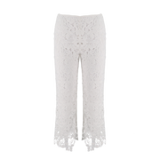 Embroidered Lace Cropped Trousers