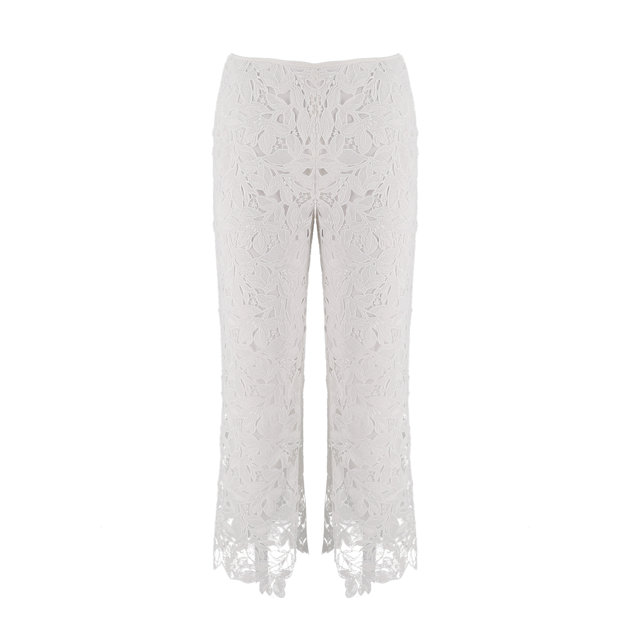 Embroidered Lace Cropped Trousers